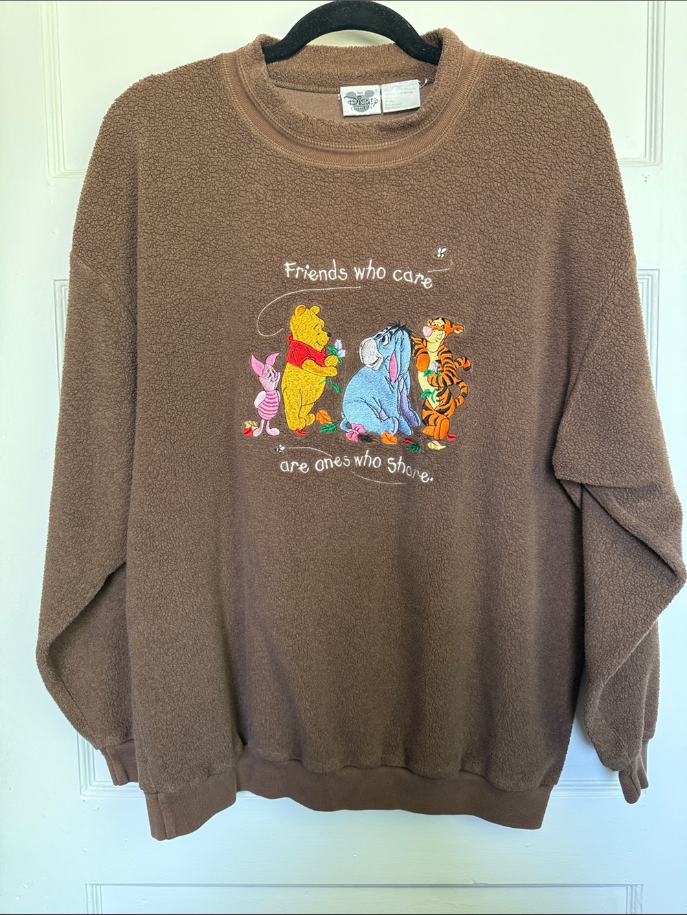 Vintage Disney Brown Winnie the Pooh Friends Fleece Sweatshirt
